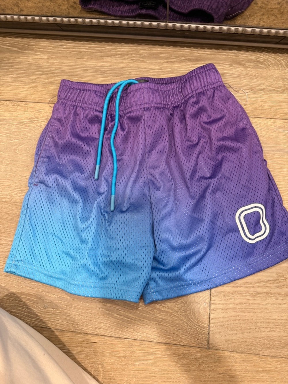 Kids Purple and Blue Ombre Athletic Shorts with Drawstring